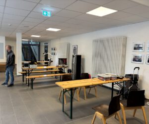 Die Reparaturecke noch ohne Besucher