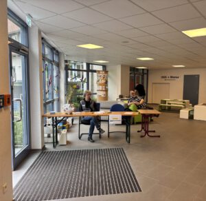 Der Empfang und die Kaffeeecke
